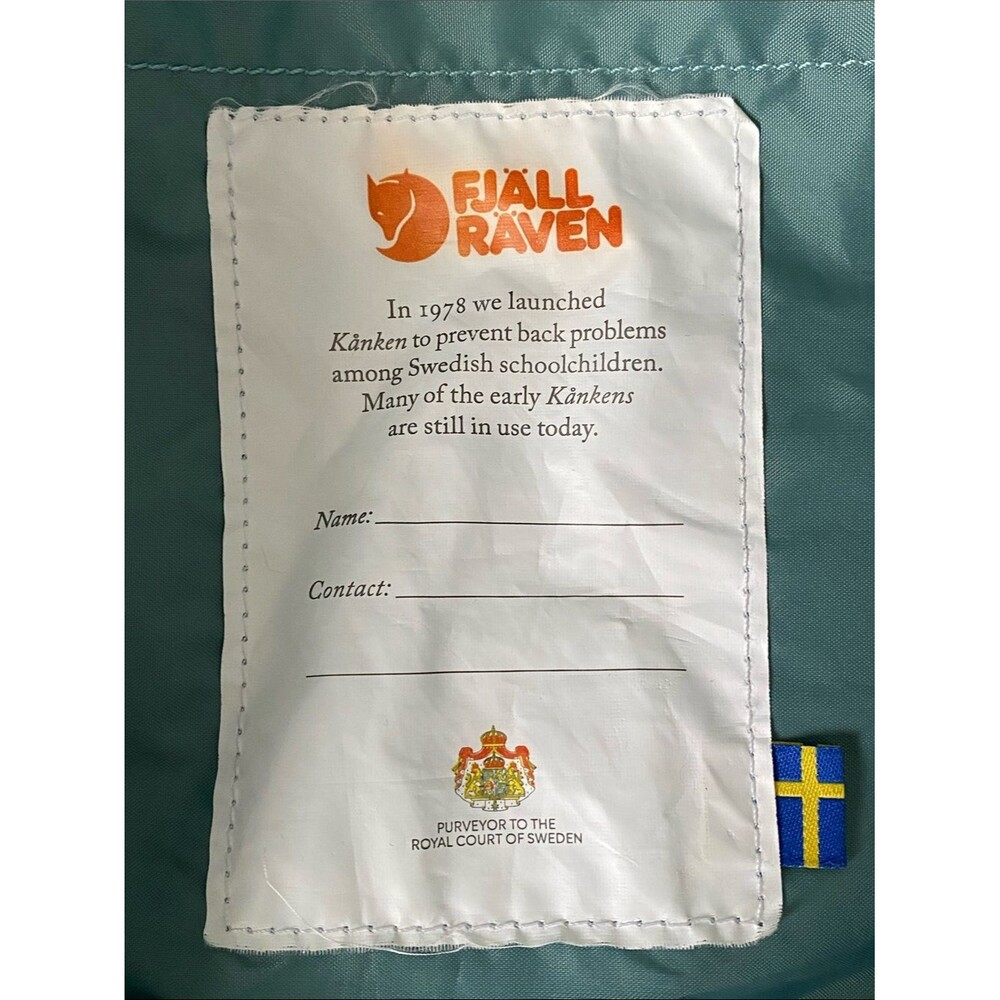 Rare Fjallraven Classic Kånken Sky Blue Backpack Laptop Pocket Everyday School - Picture 12 of 16
